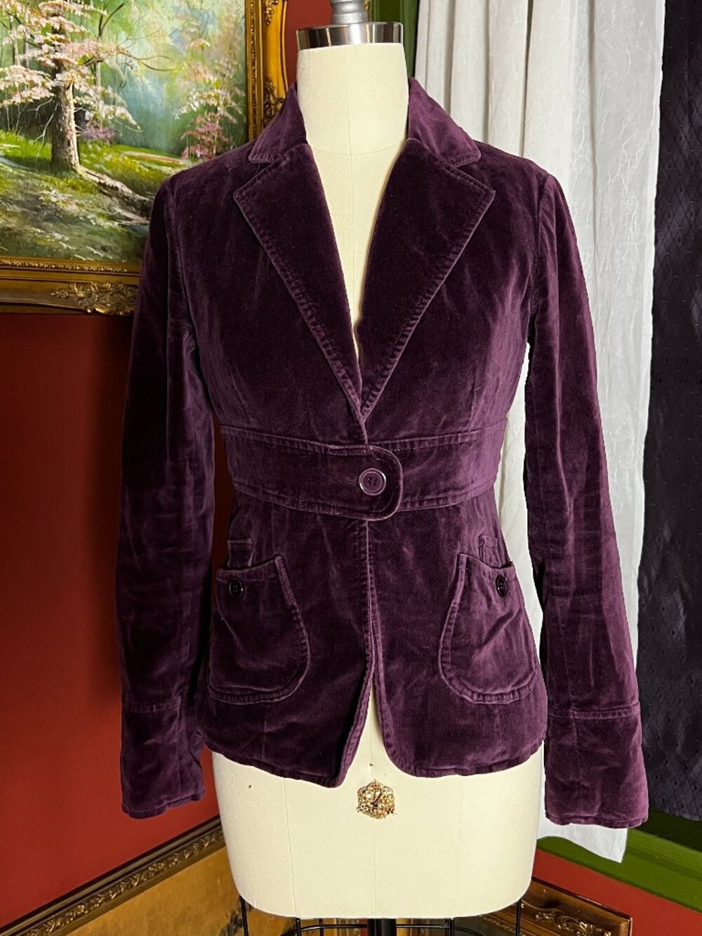 Vintage Purple Velvet Blazer